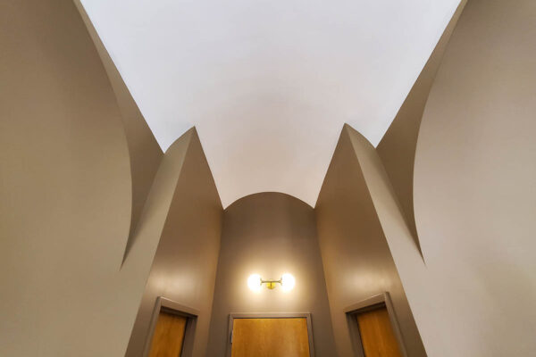 exterior design animal hospital modern curvature tan Nashville